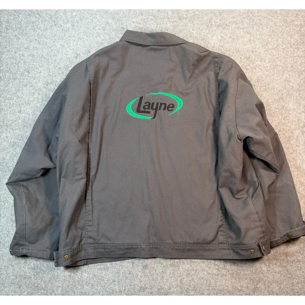Sportsmaster Mens 2XL Workwear Jacket‎ Gray Quilted USA Made Layne Safety Patch